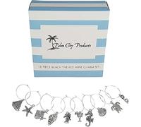 10 Piece Beach Themed Wine Charm Set