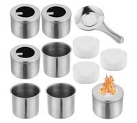 10-Piece Bioethanol Burner Pot, Stainless Steel Ethanol Combustion Chamber for Table Fireplace, Ethanol Burner for Combustion Chamber with Fire Extinguisher Cover Set for Balconies, Patios