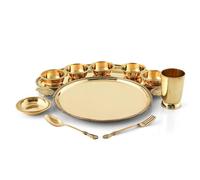 10 Piece Brass Maharaja Thali | Dinner set | Sustainable living | Gift Ideas
