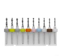 10 Piece Carbide PCB Drill Bits Optimized for Use in Small Drill Presses and Rotary Tools for Electronics (1.5-2.4mm)