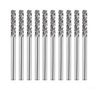10-Piece Carbide Rotary Burr Set, C-Type Milling Cutter with 3mm Shank for CNC Metalworking - Compatible with Cast Iron, Stainless Steel,