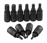 10-Piece Chrome Vanadium Hex Socket Set with 3/8" Drive for T20, for T25, T27, for T30, T40, T45, T47, T50, T55, T60 Torque & Ratchet Wrenches - Professi