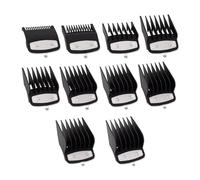 10-Piece Clipper Guard Set, Black Professional Clipper Guard Set Compatible with Most Wahl Clippers (1.5-25mm), Premium Close Cut to 1-Inch,Black