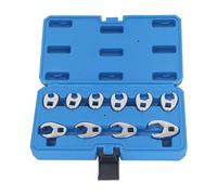 10-Piece Crowfoot Wrench Set, 3/8" Drive Open End Spanner for Metric Nuts 10-22mm, Ideal for Fuel Brake and Automotive Repairs, and Versatile Tool