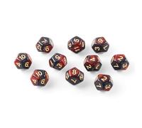 10 Piece D12 Polyhedral Dice Set, DND Dice Game Dice for Dungeons and Dragons Pathfinder DND RPG MTG Card Game Role Playing Games (D12 Black/Red)