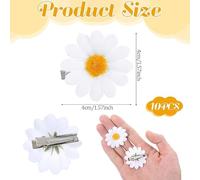 10-Piece Daisy Hairpin Set, With 2 Embossed Stickers And 1 Keychain, Sweet Flower Shape, Girly Decoration Supplies.