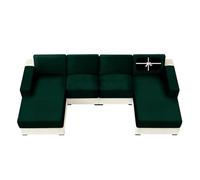 10-Piece Dark Green Velvet Stretch Sofa Cushion Covers Non-Slip U-Shaped Modular Sectional Replacement Covers for Individual Cushions Stylish Home Decor