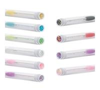 10-Piece Disposable Mascara Brushes Tubes Set -10 Empty Wand Tubes with 10 Diamond Eyelash Brushes, Spoolies for Eyelash Extensions, Makeup Tools (Mixed Color, 10 Pack)