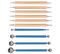10 Piece Dotting Tools Ball Styluses for Rock Painting, Pottery Clay Modeling Embossing Art, Coloring, Drawing and Drafting by ABenkle -Blue