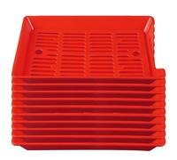 10-Piece Drip Tray Set - Plastic Oil Catch Pan with Strainer Kitchen Essentials for Mess-Free Cooking Red 35x24x5cm (14x9x2in) - Perfect for Oil & Water Spill Control