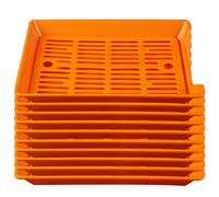 10-Piece Drip Tray Set Plastic Oil Catch Pan with Strainer Kitchen Essentials & Gadgets for Easy Oil & Water Collection (Orange 29x21x4cm / 11x8x2in)