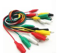 10 Piece Electrical Test For Alligator Clip Cable Set with Double Ended Small Clips and Insulated Clamps for Secure Connections