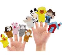 10-Piece Farm Animal Finger Puppets, Old MacDonald Set for Educational Play, Basket Stuffers and Preschool Story Time Aids.