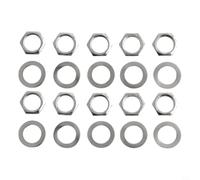10-Piece For Guitar Potentiometer Hardware Set 9mm Nuts and Washers for Volume For Tone Pot Assembly (Silver)