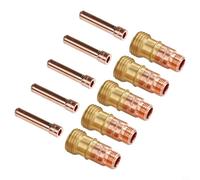 10-Piece for TIG Gas Lens & Collet Kit for Stubby Torch: 17GL332 + 10N24S (3/32" / 2.4mm), Compatible with WP-17, WP-18 & WP-26 Welding Torches