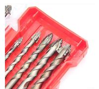 10-Piece Four-Flute Eccentric Drill Bit Set for Glass, Tile, Granite & Concrete - Triangle Carbide-Tipped, 6-14 mm Diameter, 1/4" Hex Shank, Wet