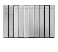 10-Piece Grit Sharpening Plate Set - 80 To 3000 Grit Range - Knife Stone Kit With Plastic Base, Oil-Free Use