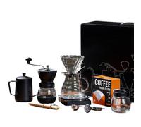 10-Piece Hand Brew Coffee Maker Set, Complete Pour-Over & Drip Coffee Brewing Kit with Kettle, Scale, Grinder & Accessories, for Coffee Lovers, Home Barista, Travel & Camping Use (Basic)
