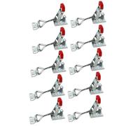 - 10 Piece Heavy Adjustable Stainless Carbon Steel | Over Center Lock Replacement Quick Release | For Door Cabinet Lid Box Drawer Freezer Grill Compartment Home