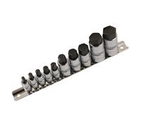 Laser Tools Hex Socket Bit Set 5522 - 1/4"D, 3/8"D, 1/2"D, 10 Piece