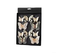 10 Piece Hollow Butterfly Christmas Ornaments with Glitter Sparkle Designed for Tree Decoration and Seasonal Use (Gold)