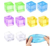 10 Piece Ice Cube Square Squeeze Toys, Wsimily Clear Sensory Stress Relief Toys Cute Soft Ice Cube Stress Ball Squeeze Cube Sensory Toys Stress Relief Anxiety for Kids Adults Gifts