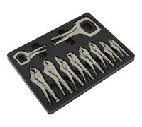 10 Piece Locking Pliers C-Clamp Set - Deep Cut Jaws - Chrome Vanadium Steel