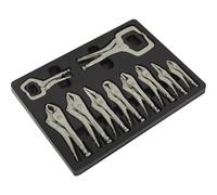 10 Piece Locking Pliers C-Clamp Set - Deep Cut Jaws - Chrome Vanadium Steel