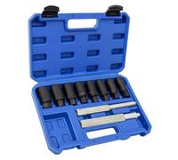 10 Piece Locking Wheel Nut Removal Socket Set Alloy Wheel Bolt Extractor Kit 18-25mm 40CR Steel with Punches