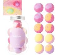 10-Piece Macaron Bath Bomb Set,Colourful Bath Fizzers，Pink：1 Bottle