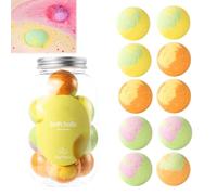 10-Piece Macaron Bath Bomb Set,Colourful Bath Fizzers，Yellow：1 Bottle