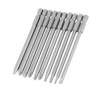 10 Piece Magnetic Hex Shank Bit Set, 100mm Screwdriver Bits for Slotted, Cross, and Security Star Screws, Heavy Duty Magnetic Shank Design, Perfect for Mechanics and DIY Enthusiasts