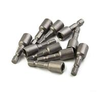 10-Piece Magnetic Nut Driver Set with 8mm / 5/16" Hex Socket Adapters and 6mm / 1/4" Quick-Release Hex Shank for Power Drills, Cordless Tools & Magnetic