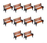 10-Piece Miniature Park Bench Set For HO Scale Model Layouts And 1:75 1:100 1:200 Diorama Platform Park Scene Design(1:200)