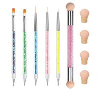 10-Piece Nail Art Tool Set, Including Double-Headed Sponge Pen, Drawing Pen, And The Line Drawing And Coloring Are Smooth. It Is Suitable For Diy Nail Art Styling And Detail Modification.
