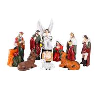10 Piece Nativity Set - Birth of Jesus Christ, Resin Nativity Figures, Catholic Christmas Crib Set, Tabletop Scenes, Home Decor Ornament