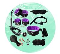 10-Piece Nylon Yoga Endurance Kit, Stylish Stretch Band, Complete Small Tools, Stamina Building, Mutual Training Home Fitness Combo (Purple)+Y15