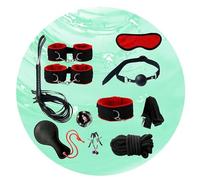 10-Piece Nylon Yoga Endurance Kit, Stylish Stretch Band, Complete Small Tools, Stamina Building, Mutual Training Home Fitness Combo (Red)+Y15