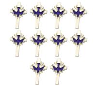 10 Piece/pack Peace Symbol Brooch Badge Pin with Crucifix Detail Shape for Memorial Business Meetings Everyday Wear Classical Crucifix Detail Bird Corsage Pin