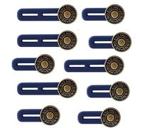 10 Piece Pants Button Extenders, Adjustable Elastic Buttons, Comfort Metal Buttons, Removable Stitchless, Letter Button Extenders for Shirt Dresses Long Pants Maternity Pants (Bronze)