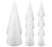 10-Piece Polystyrene Cone Assorted Sizes Foam Cones for Christmas Craft Supplies, Crafting Cones for Tree Gnomes DIY Art Projects