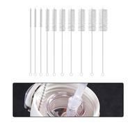 10-Piece Premium Bottle Brush Set - Versatile Nylon Straw and Pipe Cleaners for Efficient Cleaning of Narrow Neck Bottles, Jars, Teapot Spouts - Durable, Multi-Size Brushes, White