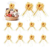 10 Piece Pull Gift Bows,24cm/9.45" x 40cm/15.75" Christmas Bows for Gift Wrapping,Birthday Bow for Presents Baskets，Big Bow for Car (Color - AA)