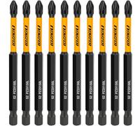 10-Piece PZ2 100mm Bits, PZ2 Magnetic Screwdriver Impact Bits Set, Pozi Pozidriv Bits with Storage Box