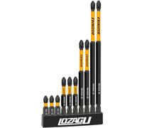 10-Piece PZ2 Bits Set, 25mm 50mm 100mm 152mm Magnetic Screwdriver Impact Bits Set, PZ2 Pozi Pozidriv Bits with Storage Box