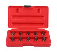 10-Piece Reverse Spiral Bolt Extractor Set, Chrome Vanadium Steel, Metric Sizes 3.2-10.3mm, Stud Screw Removal Tool