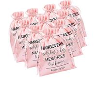 10 Piece Saturated Party Gift Pouches Large Recovery Hangover Kit Glyfts Bridal Shower and Special Events Wedding Guests Favorite Bags