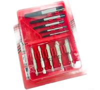 10 Piece Screw Extractor Set With Left Handed Thread Drill Bits Made From Bearing Steel For Removal Of Broken And Stripped Screws In Multiple Repair Settings(Fine Wire 10 Pcs)