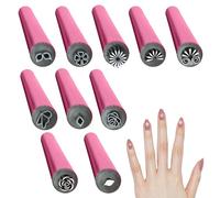 10 Piece Set ABS Nail Graffiti n-ail art Dotting Tools With Simple Design n-ail art Stamp Pen Set Flower Nail Stamp Pen n-ail art Dotting Tools For Women For Women Girls Home di-y n-ail art