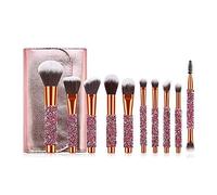 10 Piece Set Of Makeup Brush Set, The Latest Luxury Diamond Inlaid Eye Makeup Brush Professional Foundation Concealer Eye Shadow Makeup Tools
